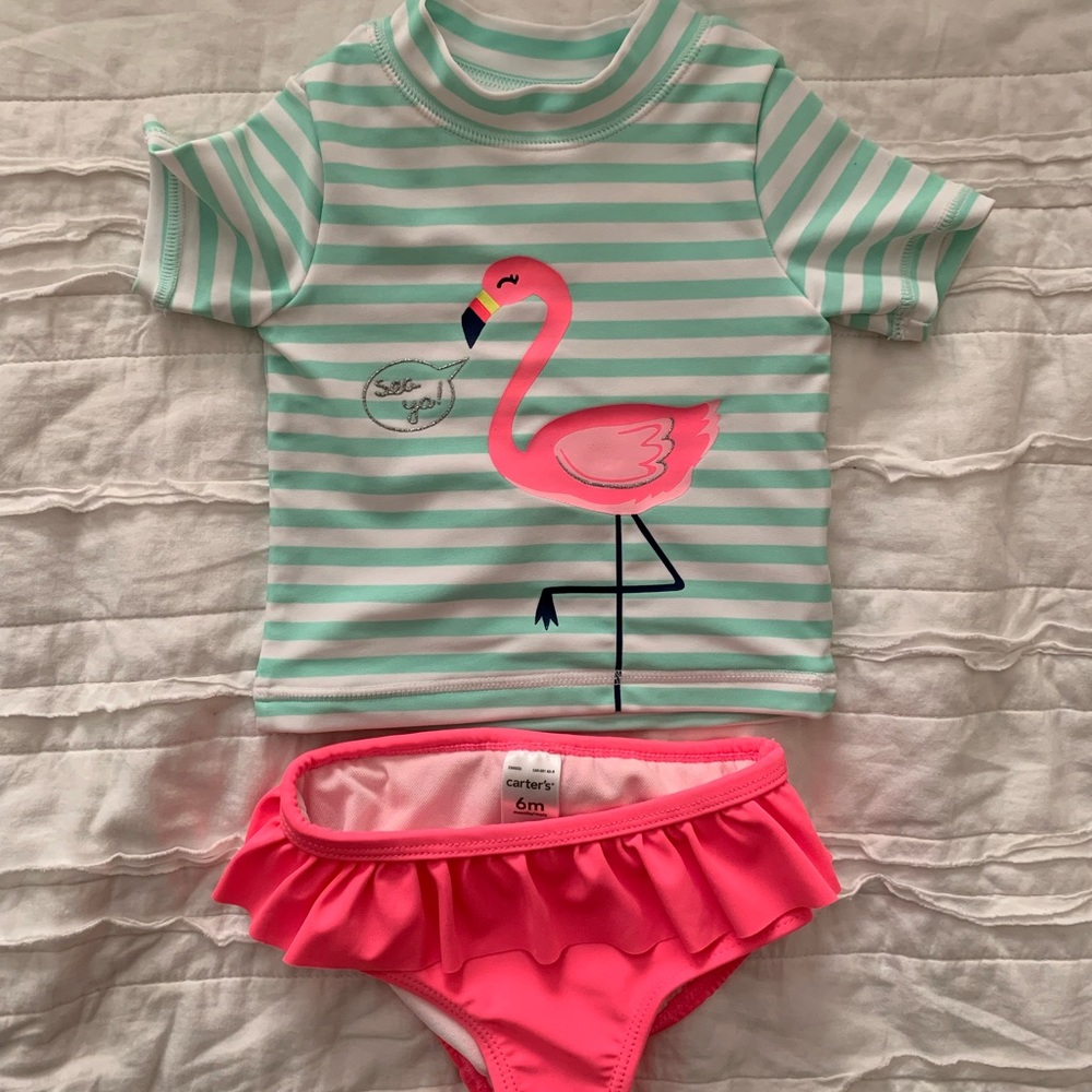Flamingo 2-piece Swim Suit / Rashguard